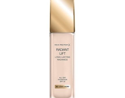 Max Factor Radiant Lift Foundation with Hyaluronic Acid for a Radiant and Long-lasting Complexion 30ml 40 Light Ivory Fashion