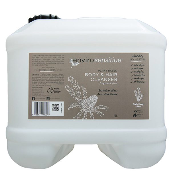 Envirocare EnviroSensitive Plant Based Body & Hair Cleanser Fragrance Free 15000ml on Sale