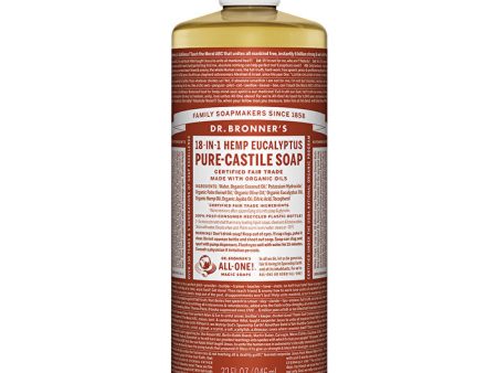 Dr. Bronner s Pure-Castile Soap Liquid (Hemp 18-in-1) Eucalyptus 946ml Online Hot Sale