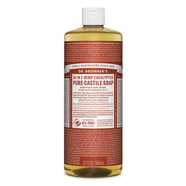 Dr. Bronner s Pure-Castile Soap Liquid (Hemp 18-in-1) Eucalyptus 946ml Online Hot Sale