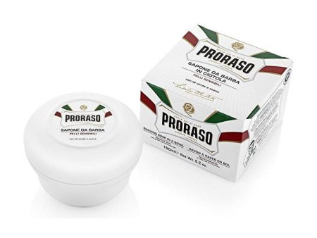 Proraso White Shaving Soap In a Bowl (Sensitive Oatmeal & Green Tea) 150ml 5oz For Sale