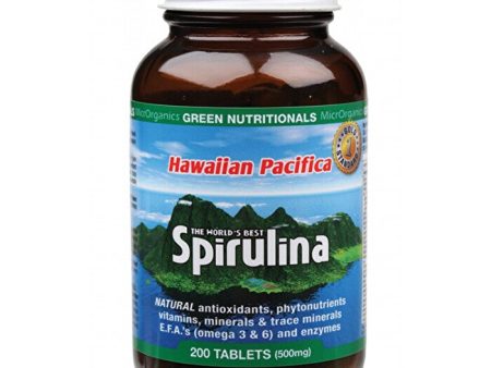 MicrOrganics Green Nutritionals Hawaiian Pacifica Spirulina 500mg 200t Fashion