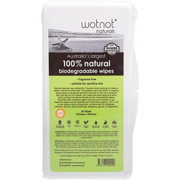 Wotnot 100% Natural Biodegradable Wipes x (Travel Hard Case) 20 Pack Online Sale