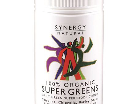 Synergy Natural Organic Super Greens (Spirulina, Chlorella, Barley Grass & Wheat Grass) 1000t on Sale