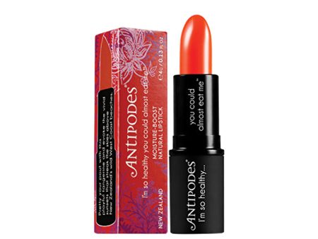 Antipodes Moisture-Boost Natural Lipstick Piha Beach Tangerine 4g Hot on Sale