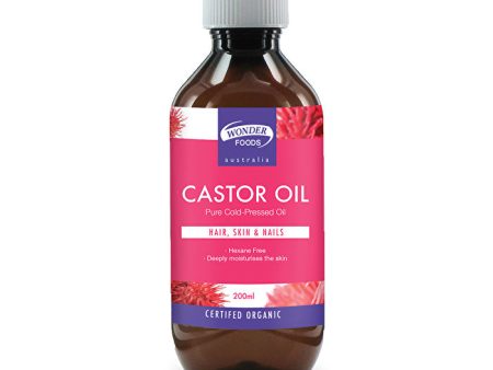 Wonder Foods Organic Cold Pressed Castor Oil 200ml Supply