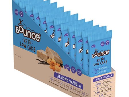 Bounce Keto Low Carb Bar Almond Vanilla 35g x 12 Display Supply