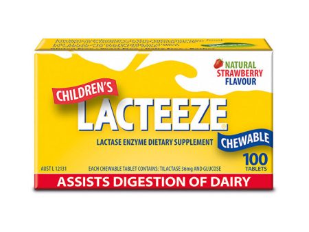 LACTEEZE BY ALLERGY FREE Lacteeze Children s Strength Chewable (strawberry flavour) 100t Online Hot Sale