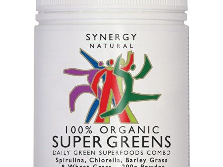 Synergy Natural Organic Super Greens (Spirulina, Chlorella, Barley Grass & Wheat Grass) Powder 200g Discount