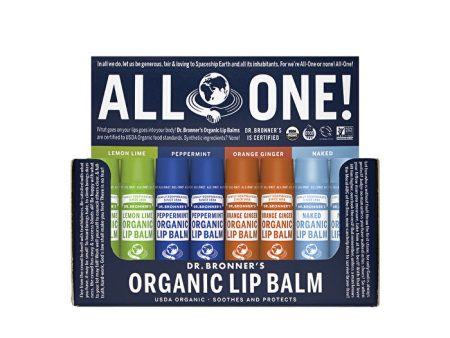 Dr. Bronner s Organic Lip Balm Mixed 4g x 48 Display Fashion