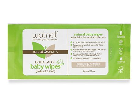 Wotnot 100% Natural Baby Wipes x 5 Pack Supply