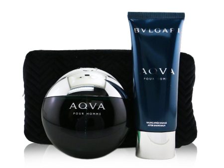 Bvlgari Aqva Pour Homme Coffret: Eau De Toilette Spray 100ml 3.4oz + After Shave Balm 100ml 3.4oz + Pouch  2pcs+Pouch Online