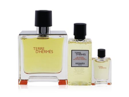 Hermes Terre D Hermes Coffret: Pure Parfum Spray 75ml 2.53oz + Hair & Body Shower Gel 40ml 1.35oz + Pure Parfum Spray 5ml 0.17oz  3pcs Online Sale