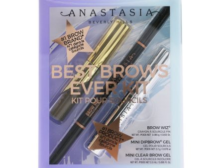 Anastasia Beverly Hills Best Brows Ever Kit (Brow Wiz + Mini Dipbrow Gel + Mini Clear Brow Gel) - # Medium Brown  3pcs on Sale