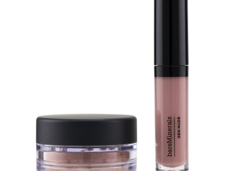 BareMinerals Destination Desert (1x Mini Lip Lacquer, 1x Blush)  2pcs Supply