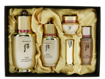 Whoo (The History Of Whoo) Bichup Special Set: Bichup Self-Generating Anti-Aging Essence (50ml+20ml) + Ja Yoon Cream 8ml + First Care Moisture Anti-Aging Essence 15ml + Glow Lip Balm SPF 10  5pcs Supply