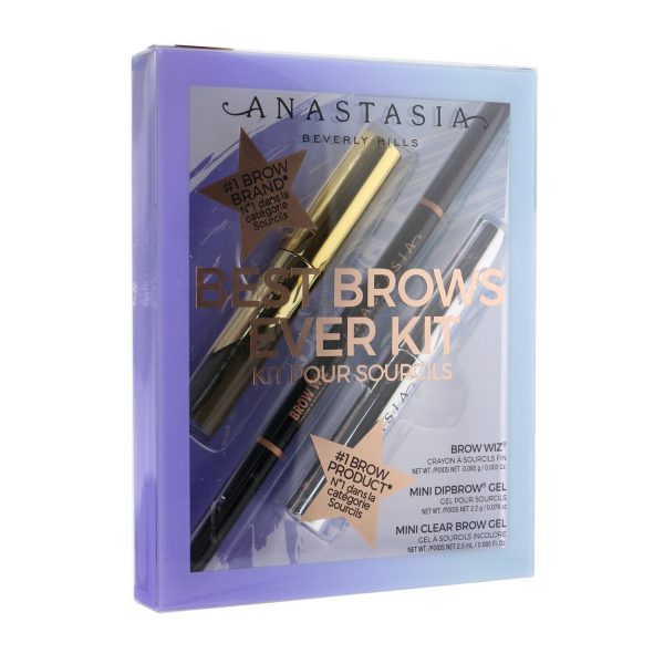 Anastasia Beverly Hills Best Brows Ever Kit (Brow Wiz + Mini Dipbrow Gel + Mini Clear Brow Gel) - # Medium Brown  3pcs on Sale